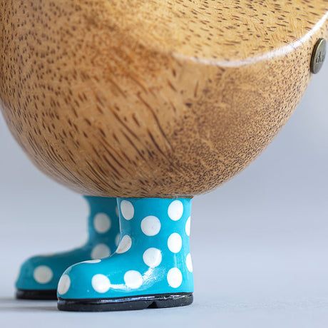 DCUK Spotty Hat & Boots Ducky BLUE close up lifestyle