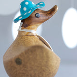 DCUK Spotty Hat & Boots Ducky BLUE close up lifestyle back