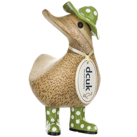 DCUK Spotty Hat & Boots Ducky GREEN front