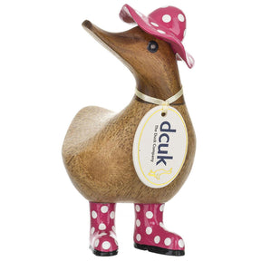 Spotty Hat & Boots Ducky PINK 6" front