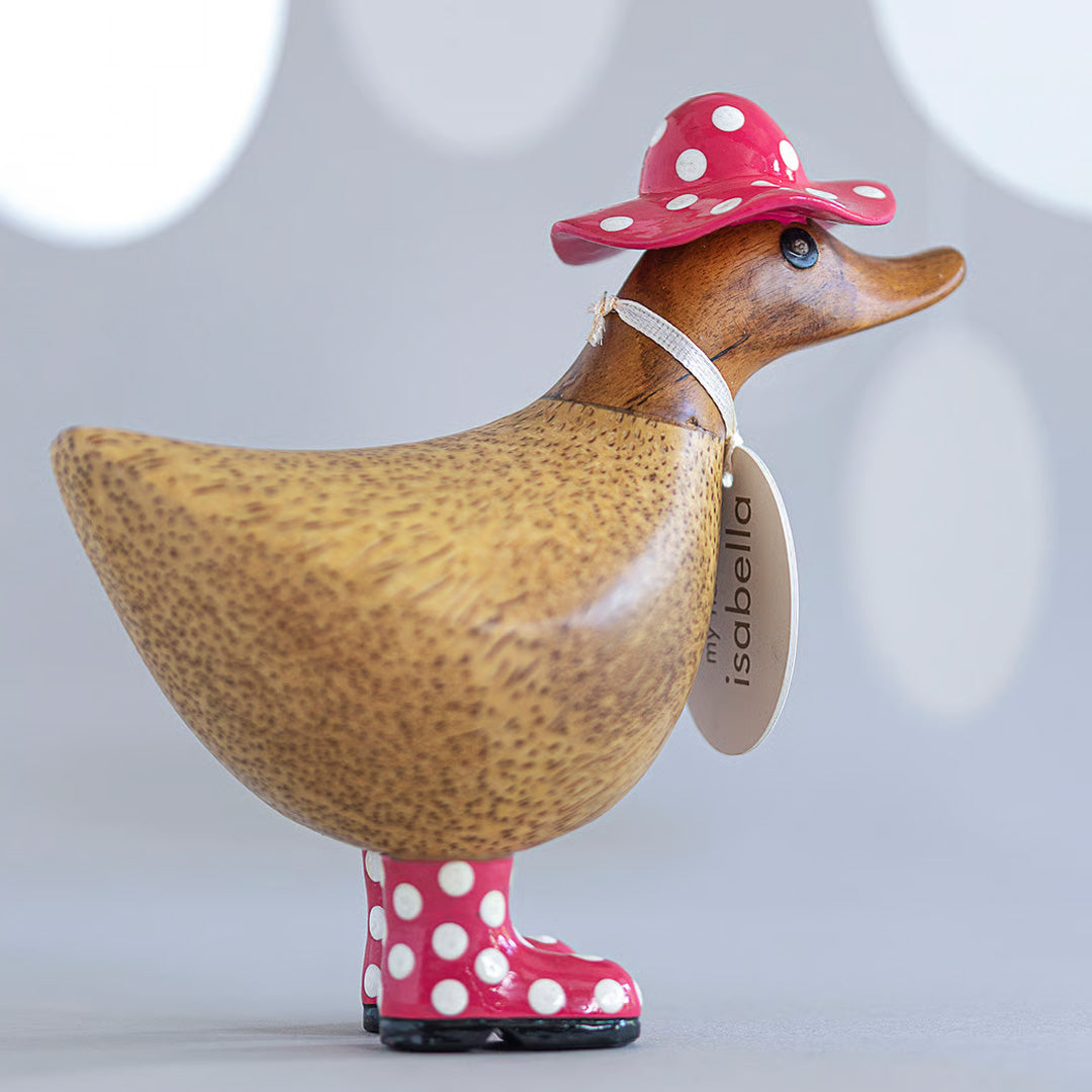 Spotty Hat & Boots Ducky PINK 6" lifestyle