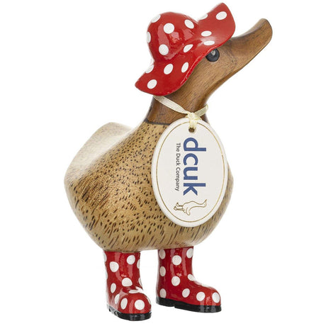 DCUK Spotty Hat & Boots Ducky RED front