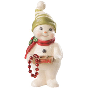 Deck the Halls Snowman 5.75" front white