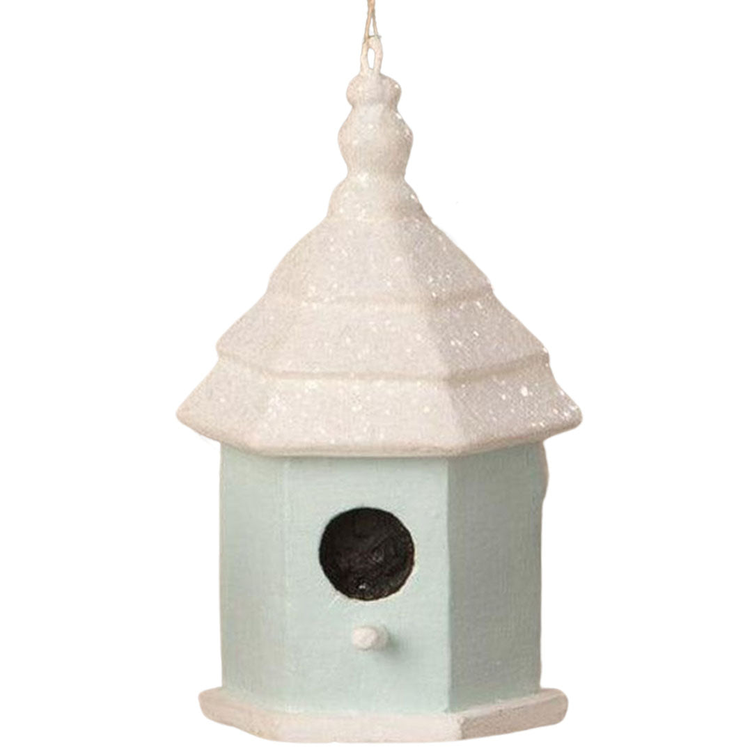 Bird House Ornament Blue