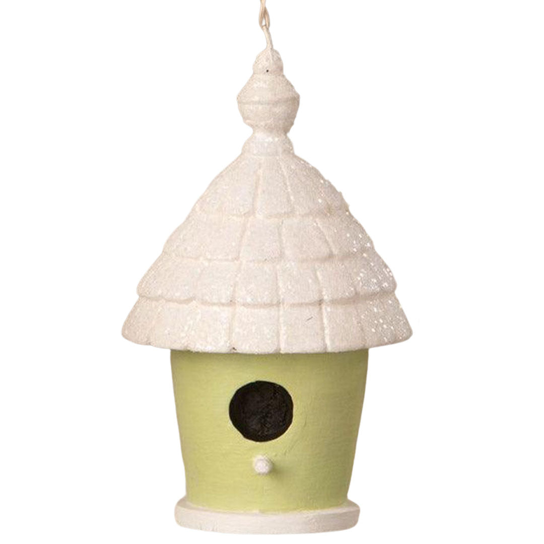 Bird House Ornament Green