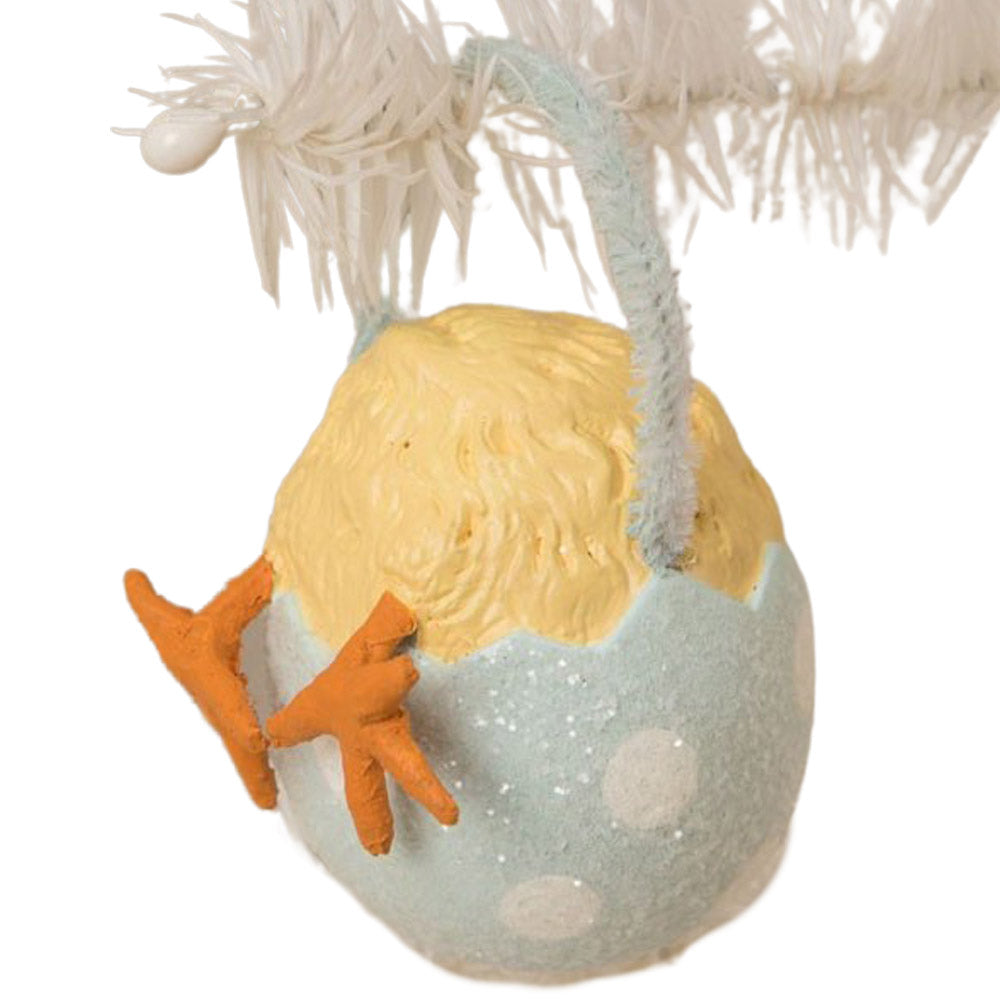 Chickie Tail Egg Ornament Blue by Bethany Lowe Designs