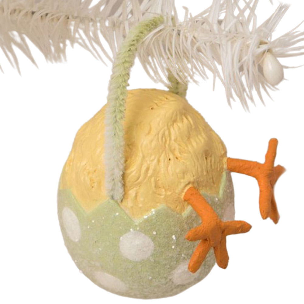 Chickie Tail Egg Ornament Green by Bethany Lowe Designs