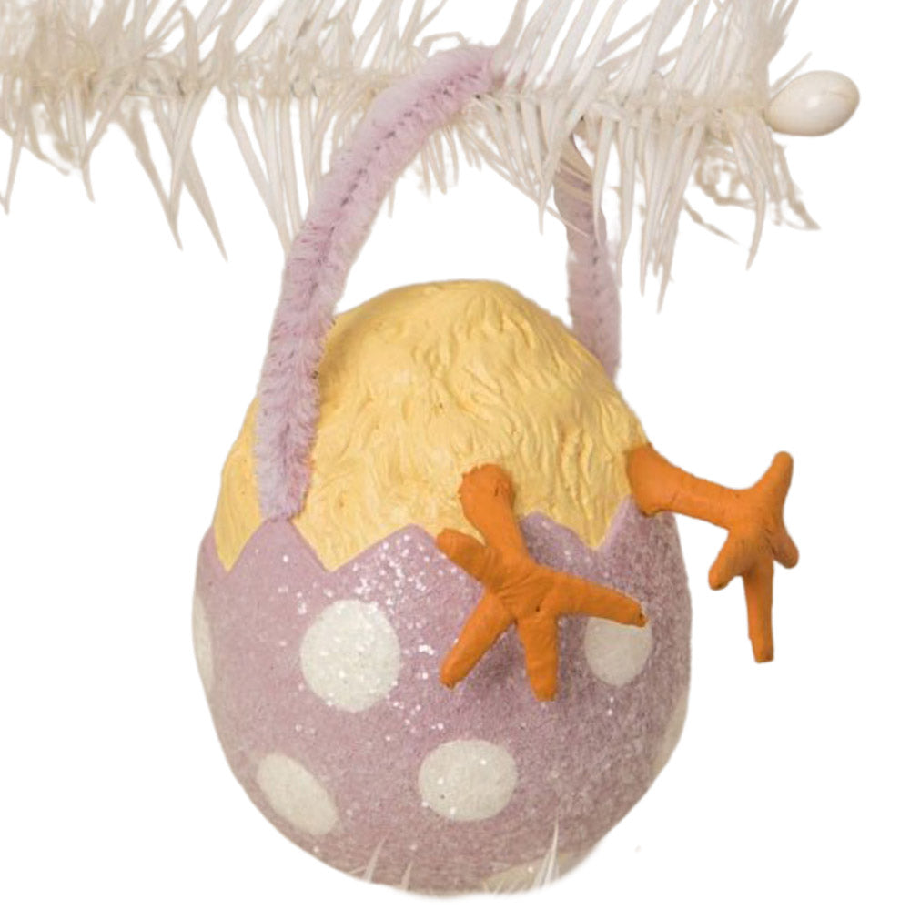 Chickie Tail Egg Ornament Lavender by Bethany Lowe Designs