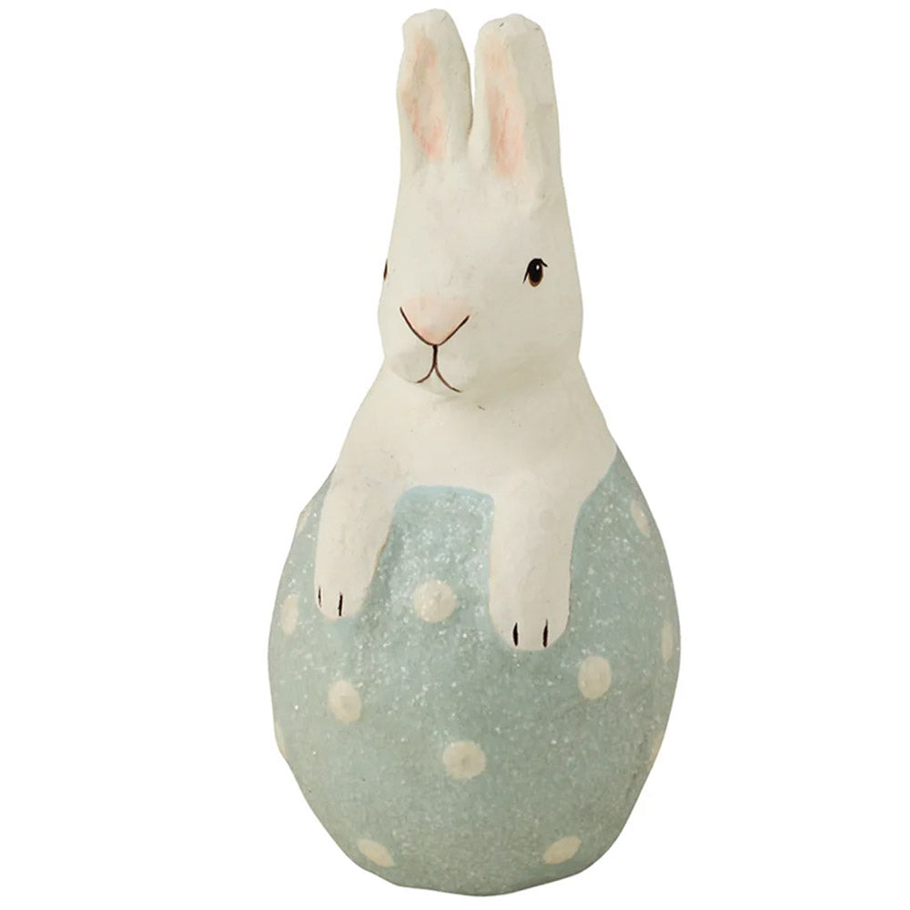 Little Bunny in Blue Egg Figurine by Bethany Lowe Designs
