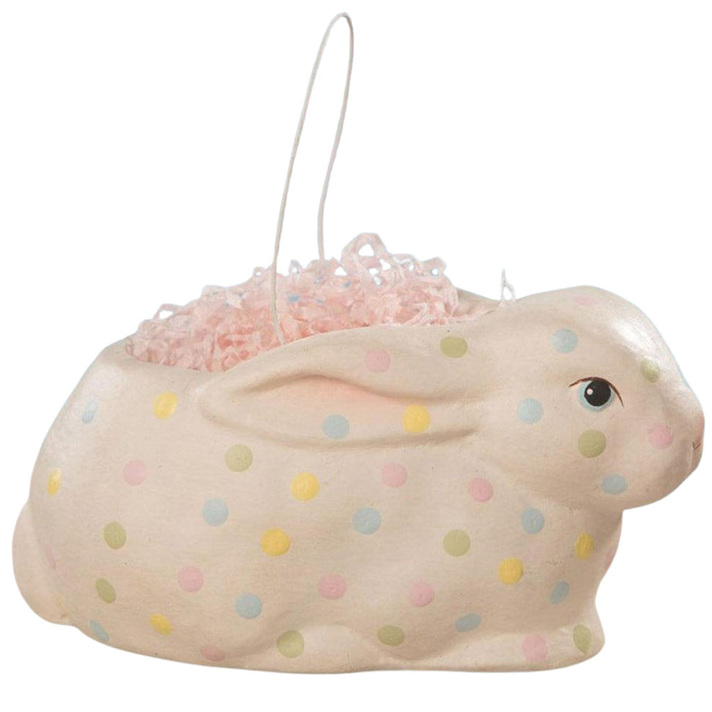 Polka Dot Bunny Bucket Easter Decor by Bethany Lowe Designs