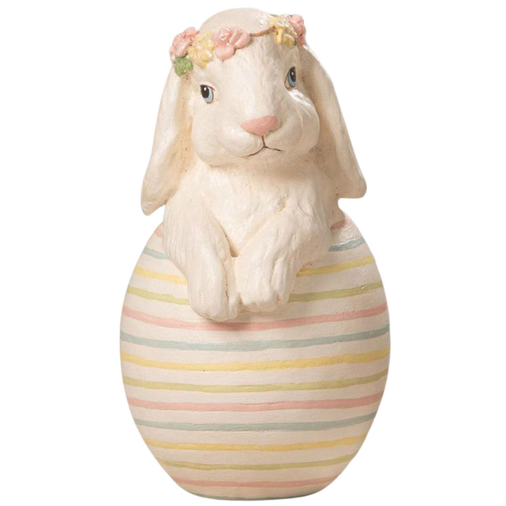 Primrose Bunny in Egg Easter Figurine by Bethany Lowe Designs