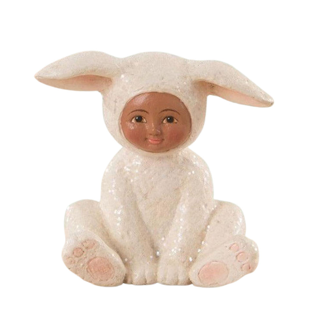 Sitting Sparkle Bunny Easter Figurine by Bethany Lowe Designs front