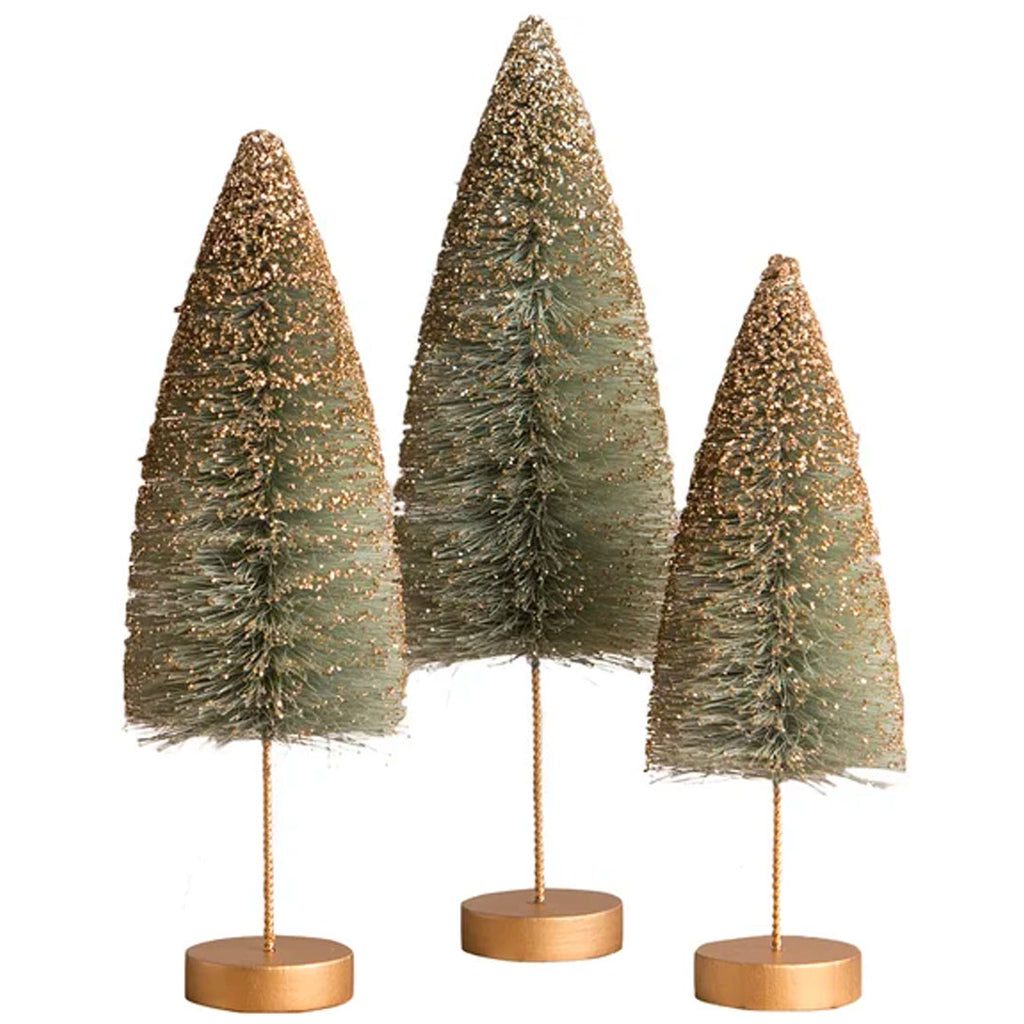 Bethany Lowe Designs Dreams of Sage Fall Bottle Brush Trees - Set of 3