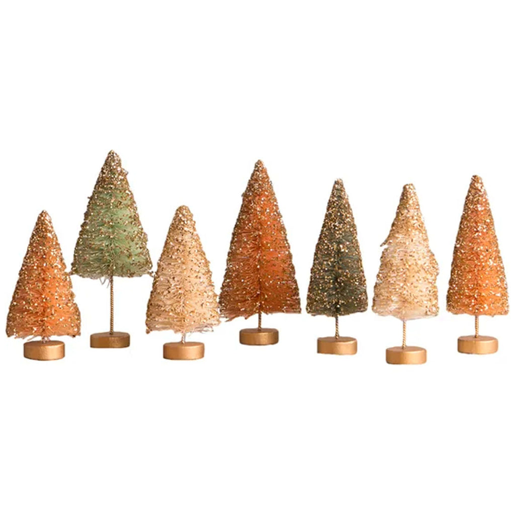 Fall in Love Mini Bottle Brush Trees in Box - Set of 7 by Bethany Lowe