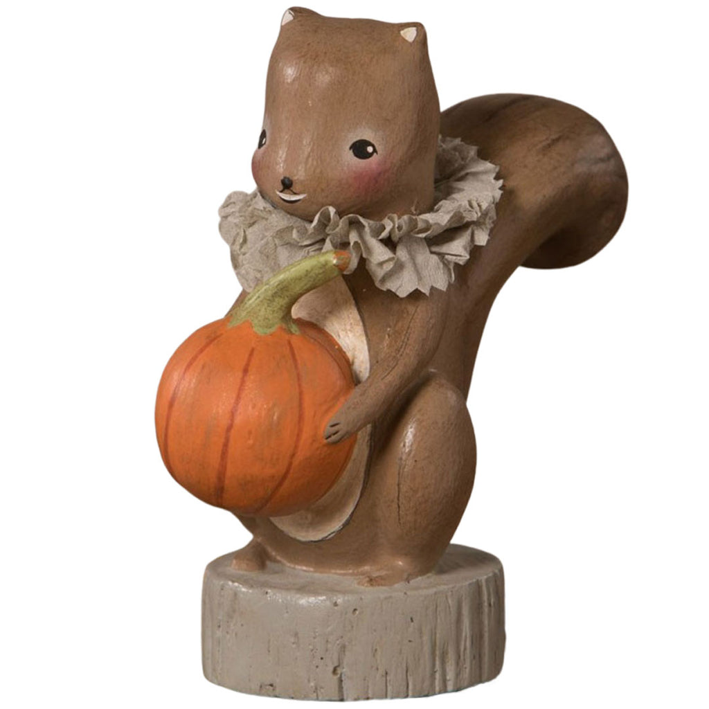 Squirrel Holding Pumpkin Figurine by Michelle Lauritsen front