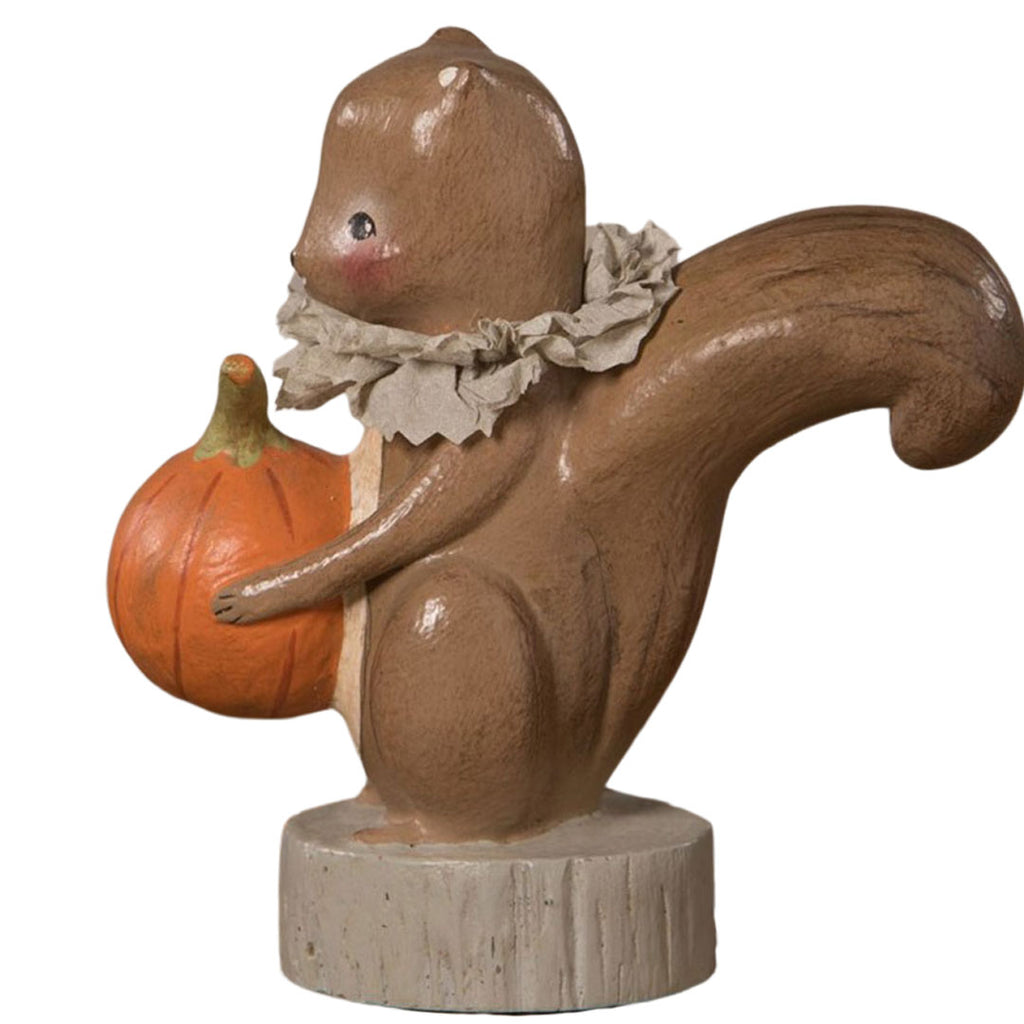 Squirrel Holding Pumpkin Figurine by Michelle Lauritsen side