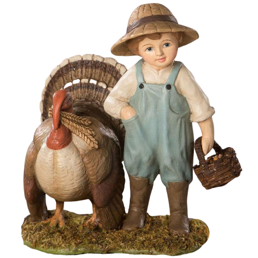 Timmy Turkey Feeder Fall Figurine by Bethany Lowe front