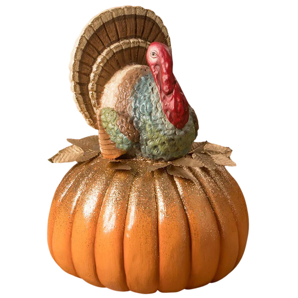 Traditional Turkey On Pumpkin by Bethany Lowe Designs front