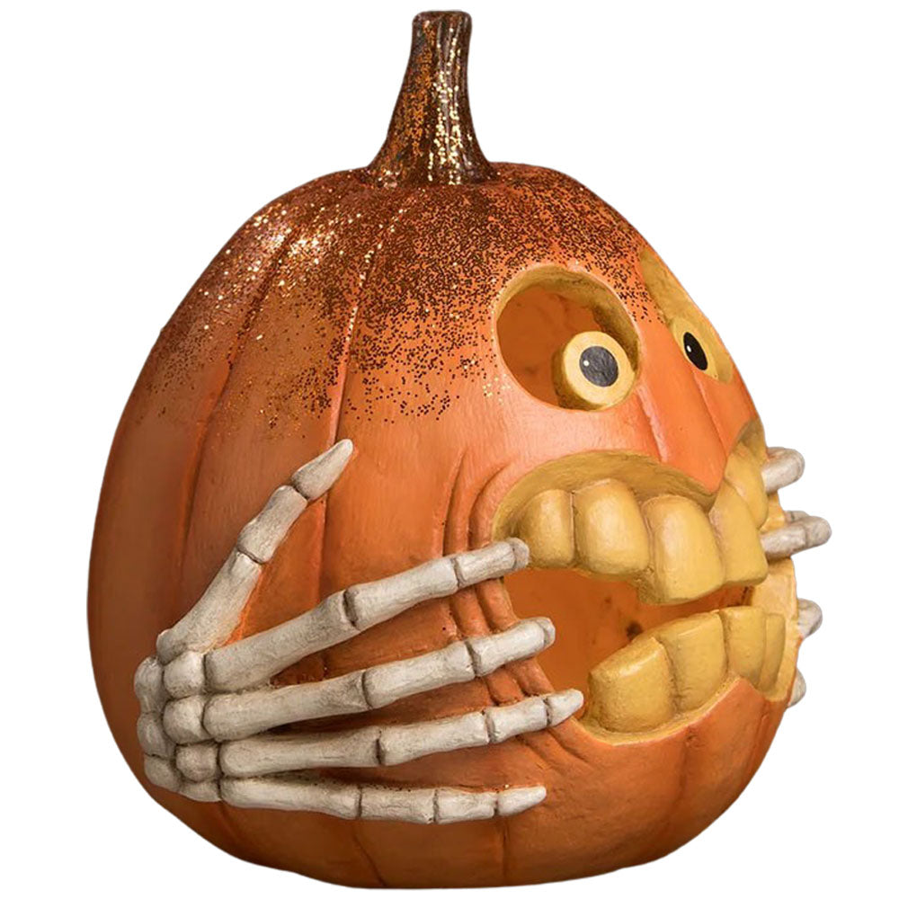 Funny Face Jack O'lantern Halloween Decor by Bethany Lowe Designs side