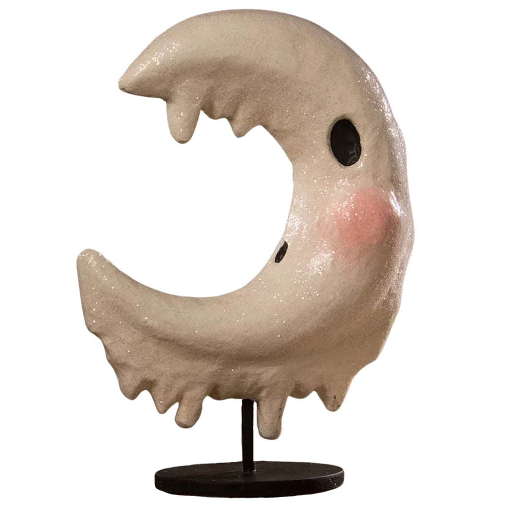 Ghostly Moon Paper Mache Halloween Table Decoration by Bethany Lowe back