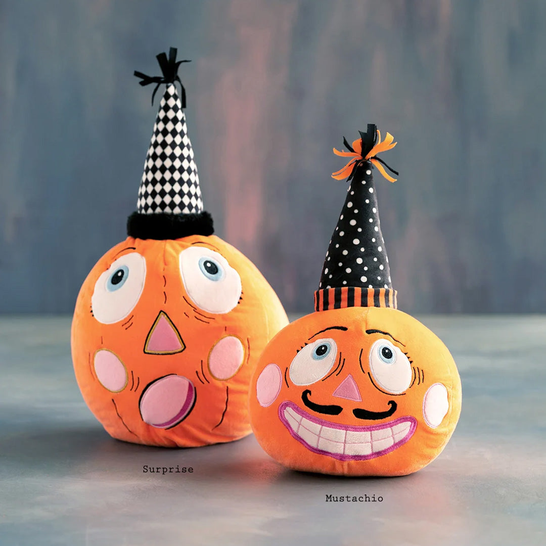 Cuddle Decor Glitterville Mustachio & Surprise Pumpkin Plush - Set of 2