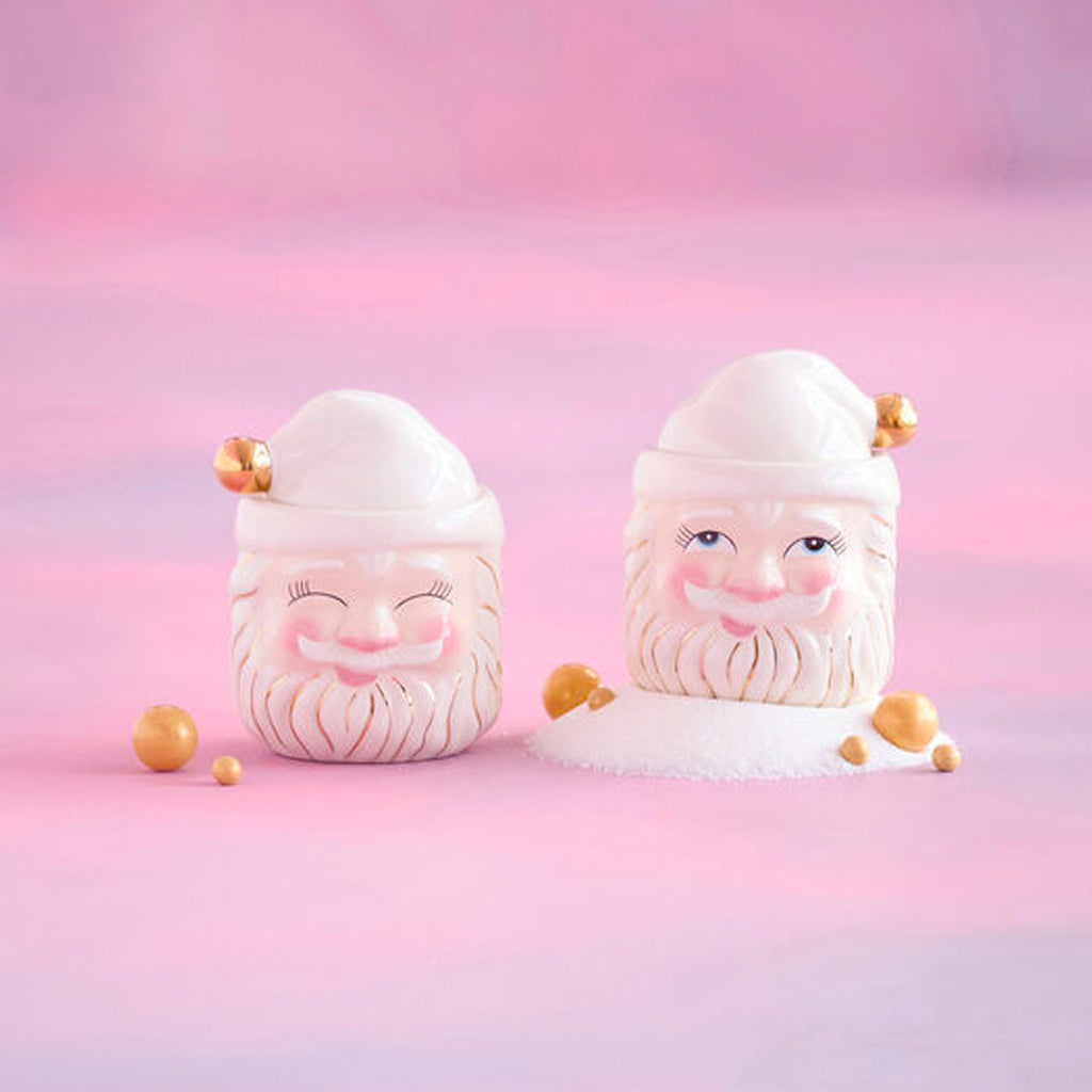 Cream Papa Noel Mini Candy Jars - Set of 2