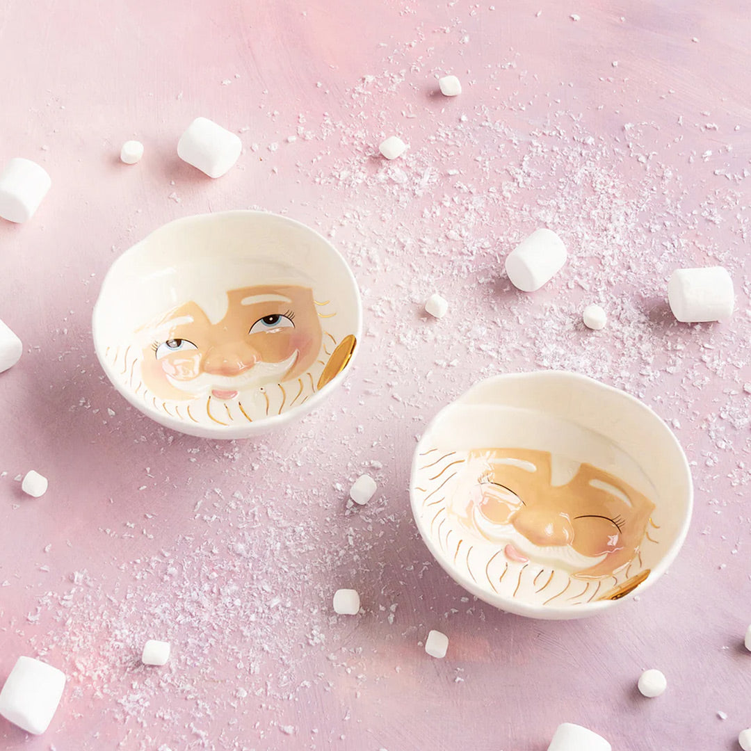 Cream Papa Noel Bowl 6" - Thumbnail 2