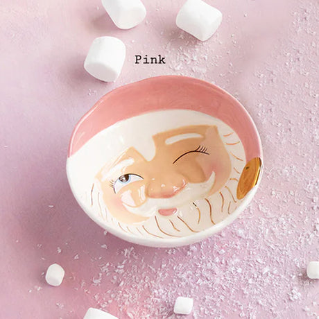 Papa Noel Bowl Mint or Pink 6"