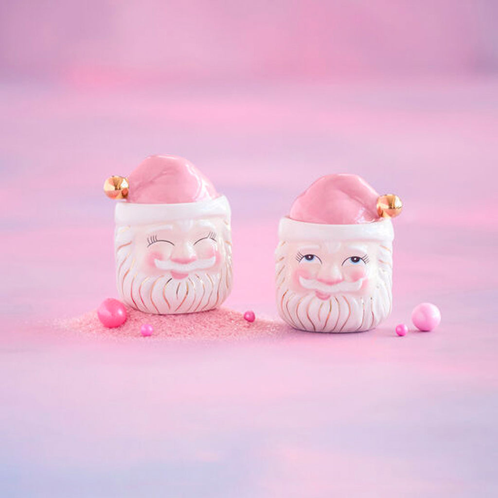 Pink Papa Noel Mini Candy Jars - Set of 2