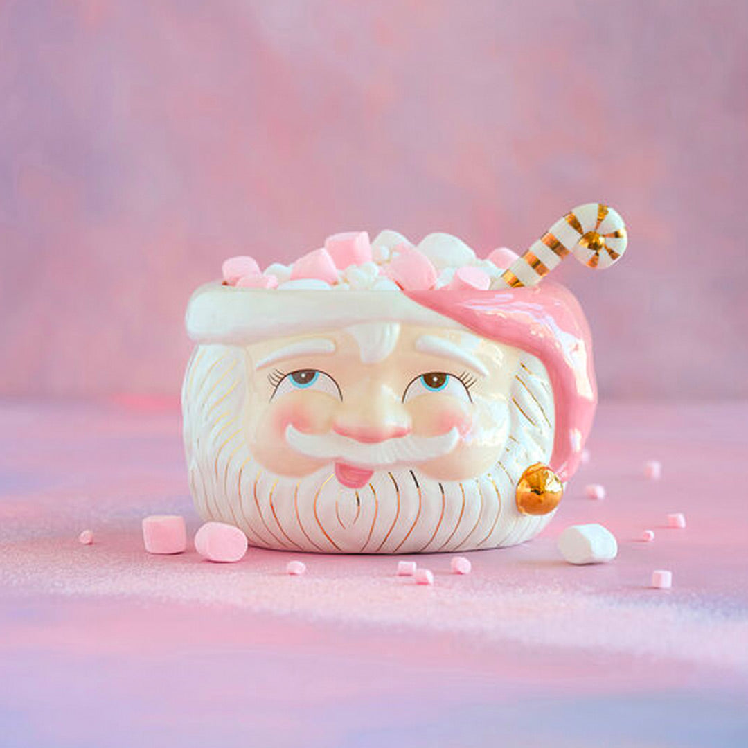 Papa Noel Pink Punch Bowl with Ladle
