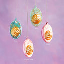 Glitterville Deviled Egg Ornament Teal