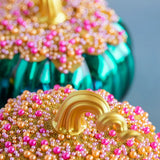 Cuddle Decor Glitterville Fluted Pavé Glass Pumpkin Small - Set of 6