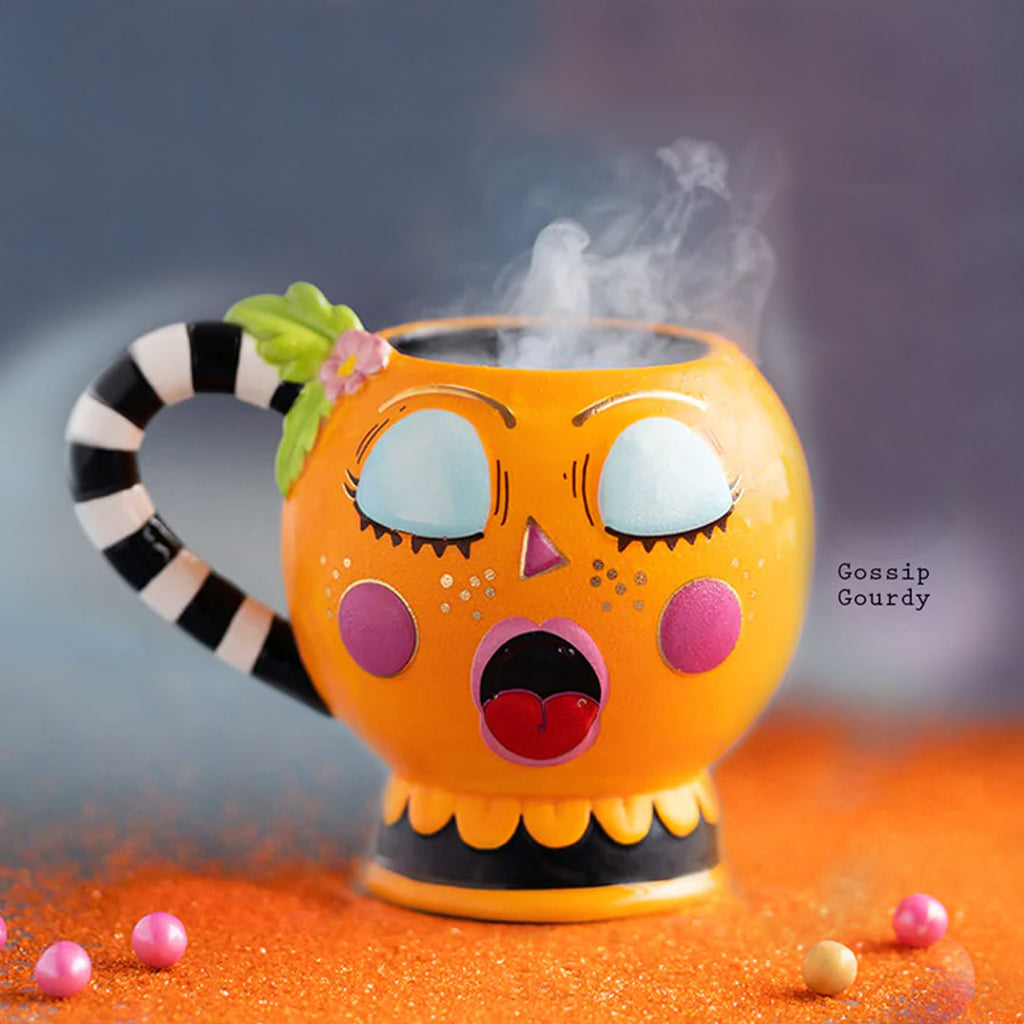 Pumpkin Mug Gossip Gourdy by Glitterville