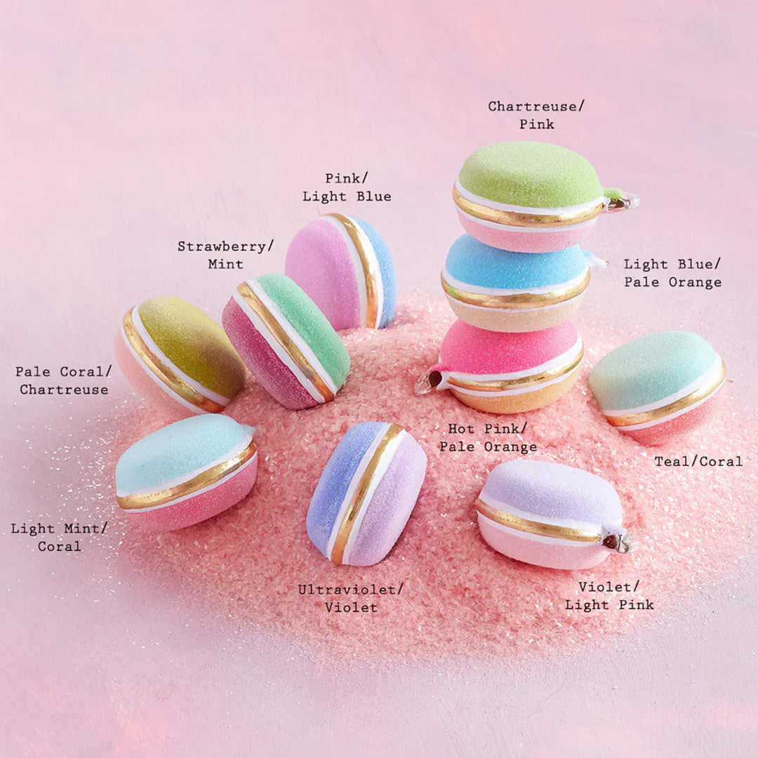 Glitterville Half and Half Rainbow Macaron Ornament 