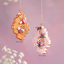Glitterville Honey Comb Bee Ornament blue Bees
