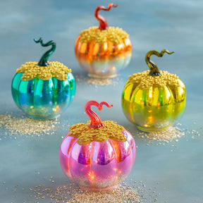 Cuddle Decor Glitterville Lighted Pavé Pumpkin - Set of 4