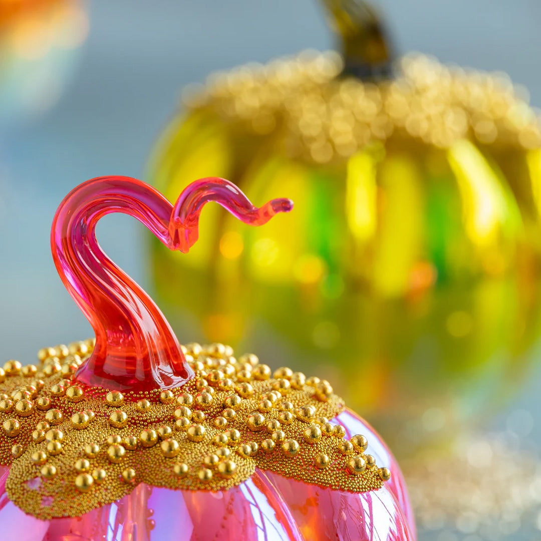 Cuddle Decor Glitterville Lighted Pavé Pumpkin - close up