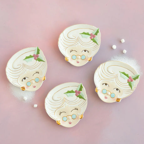 Cuddle Decor Glitterville Mrs. Papa Noel Plate 7"