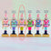 Cuddle Decor Glitterville Rainbow Colonel Cupcake 9" Light Pink and Chartreuse