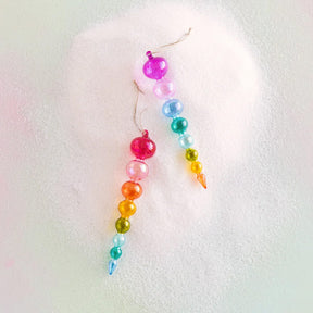 Cuddle Decor Glitterville Rainbow Finial Ornament - Set of 2