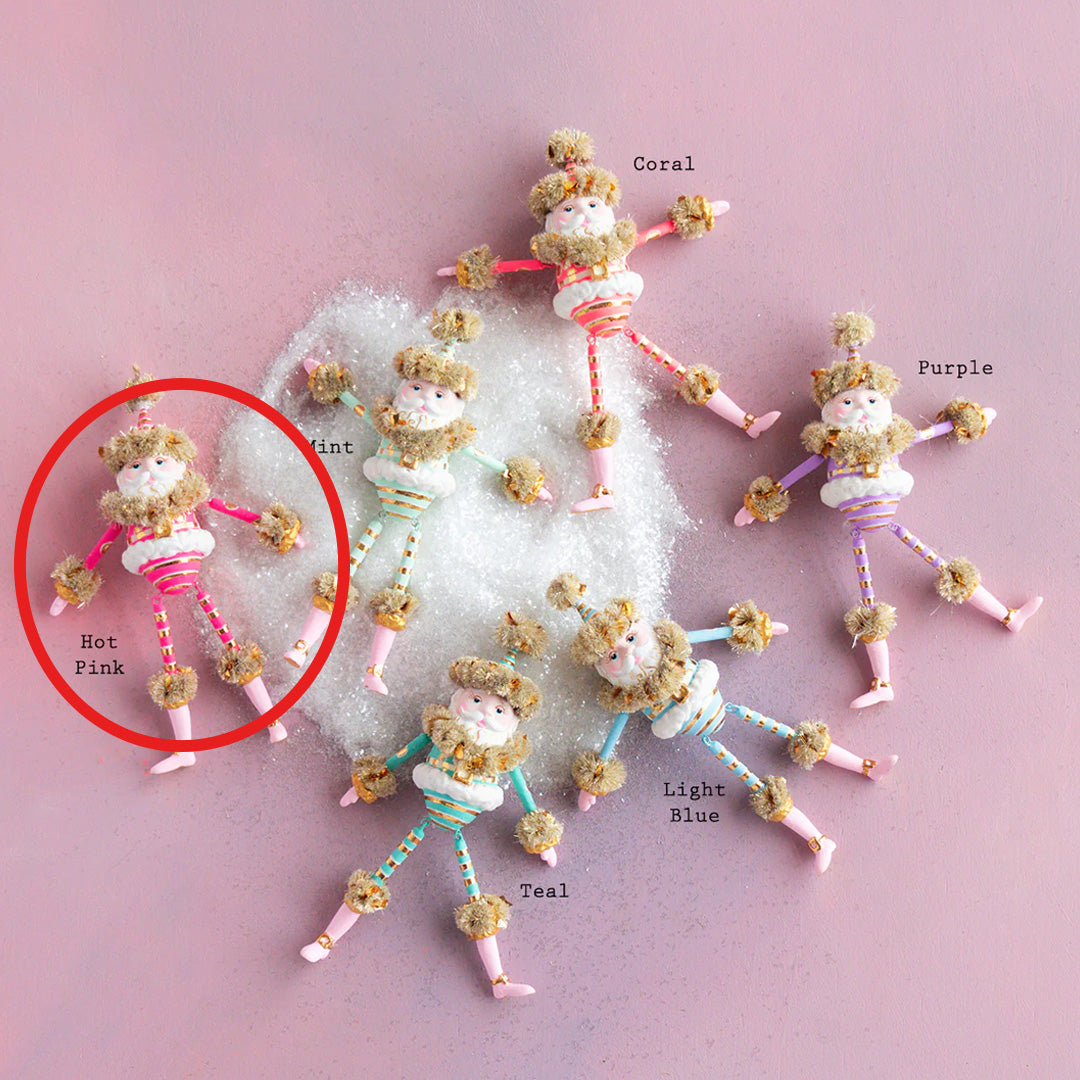 Rainbow Papa Noel Ornament 6.5"