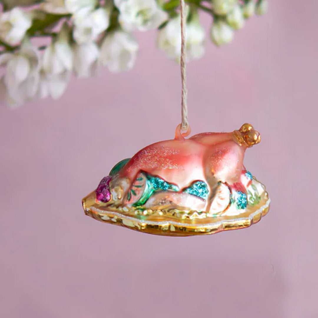 Glitterville Turkey Ornament Coral