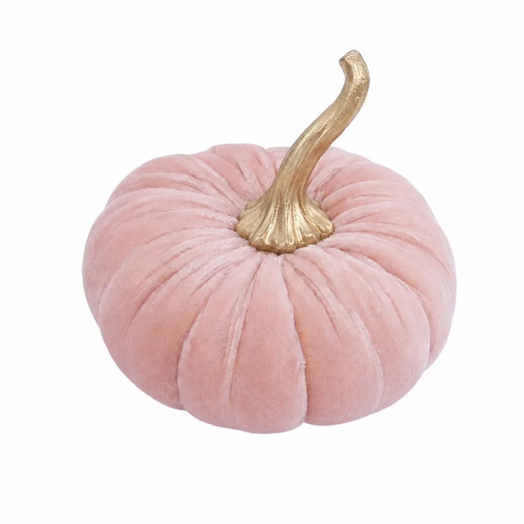 Cuddle Decor Glitterville Velvet Pumpkin 8" Coral 