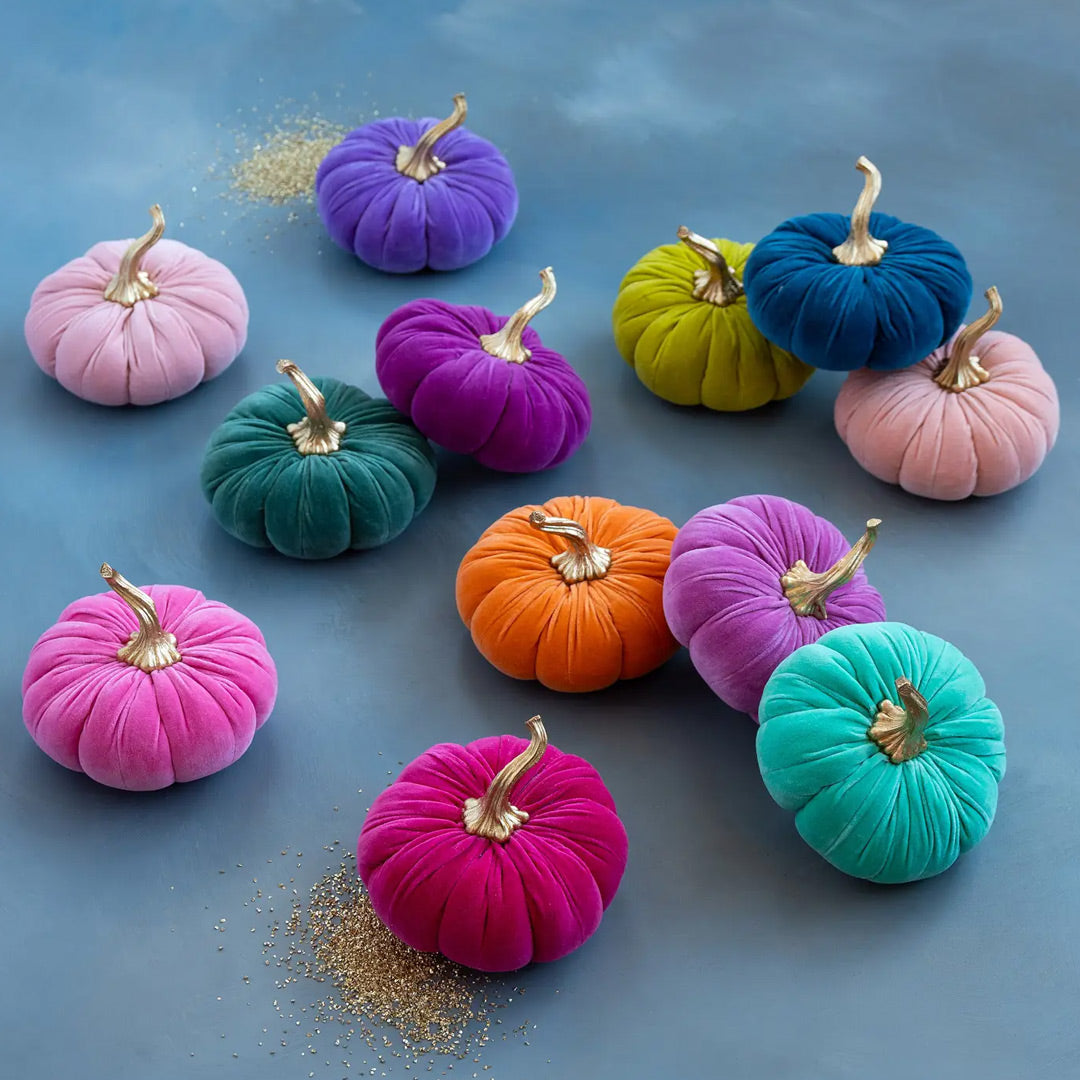 Cuddle Decor Glitterville Velvet Pumpkin 8"