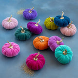 Cuddle Decor Glitterville Velvet Pumpkin 8"