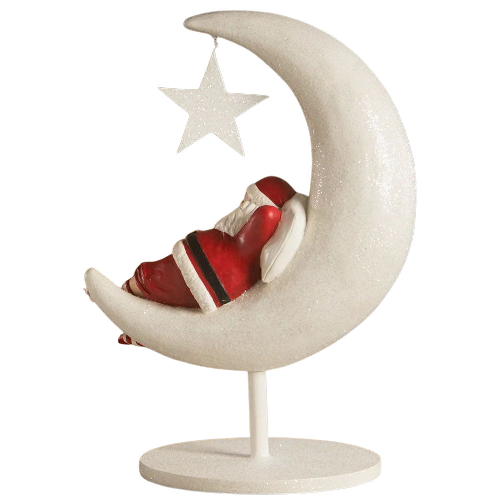 Good Night Santa on Moon Figurine by Bethany Lowe back