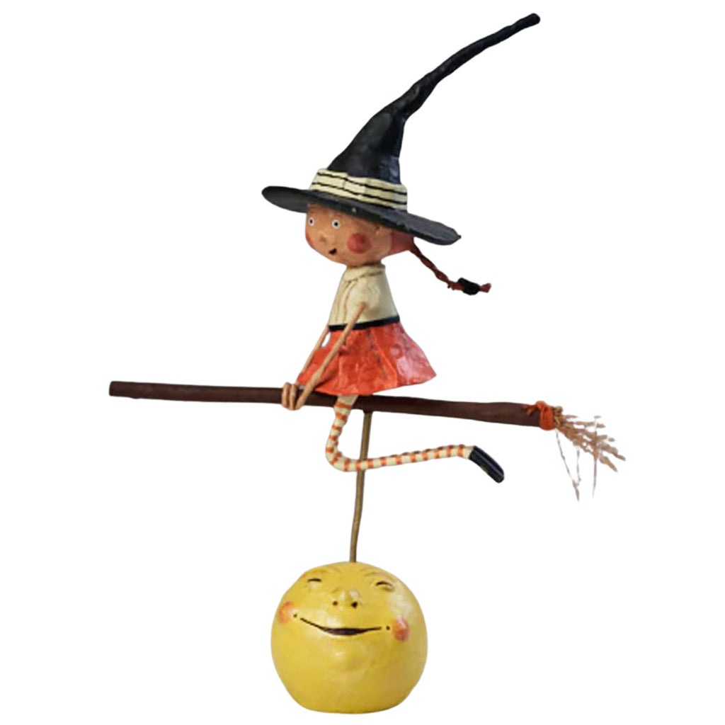 Becca's Broom Ride Halloween Figurine by Lori Mitchell
