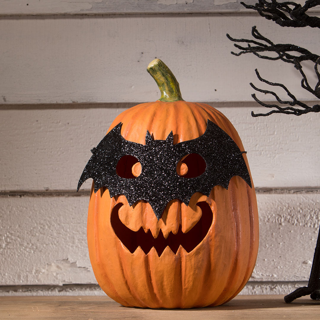 Bethany Lowe Bat Masquerade Pumpkin front life style