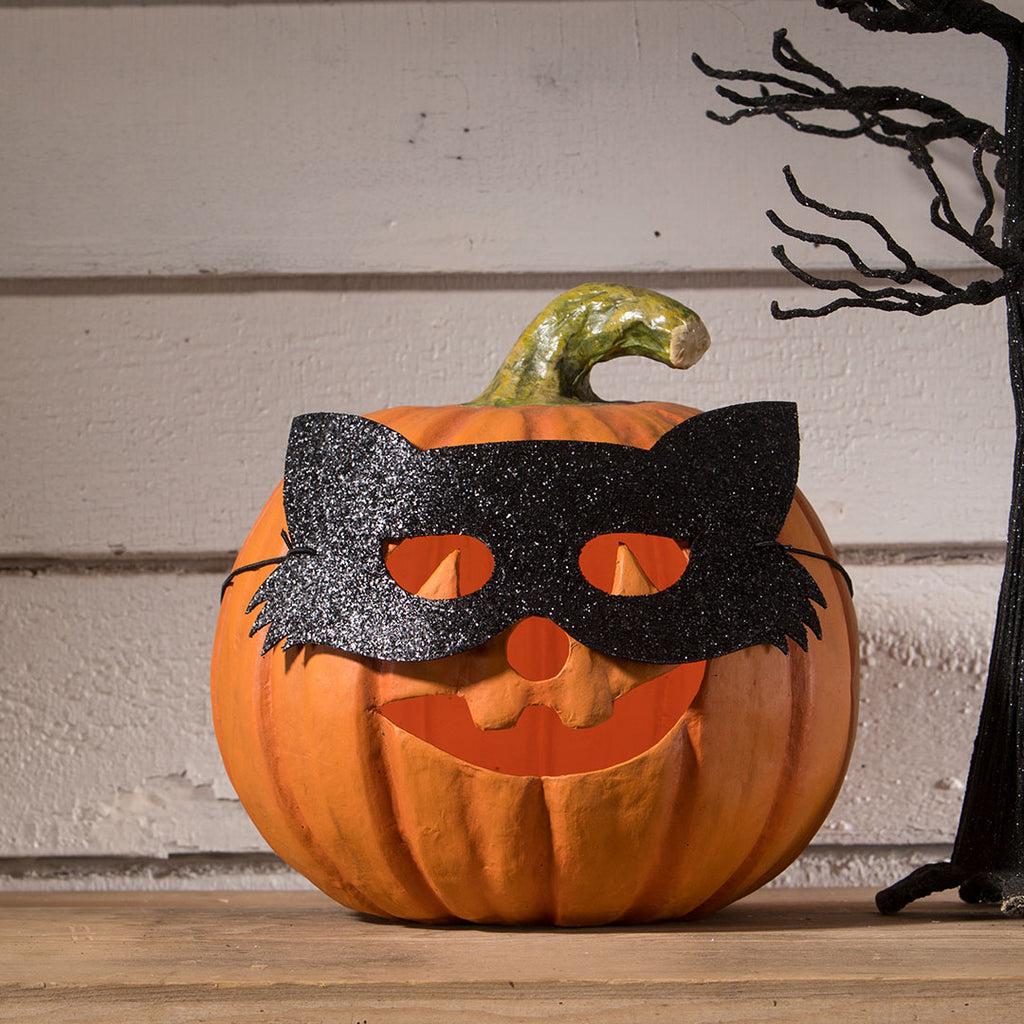 Bethany Lowe Cat Masquerade Pumpkin front life style