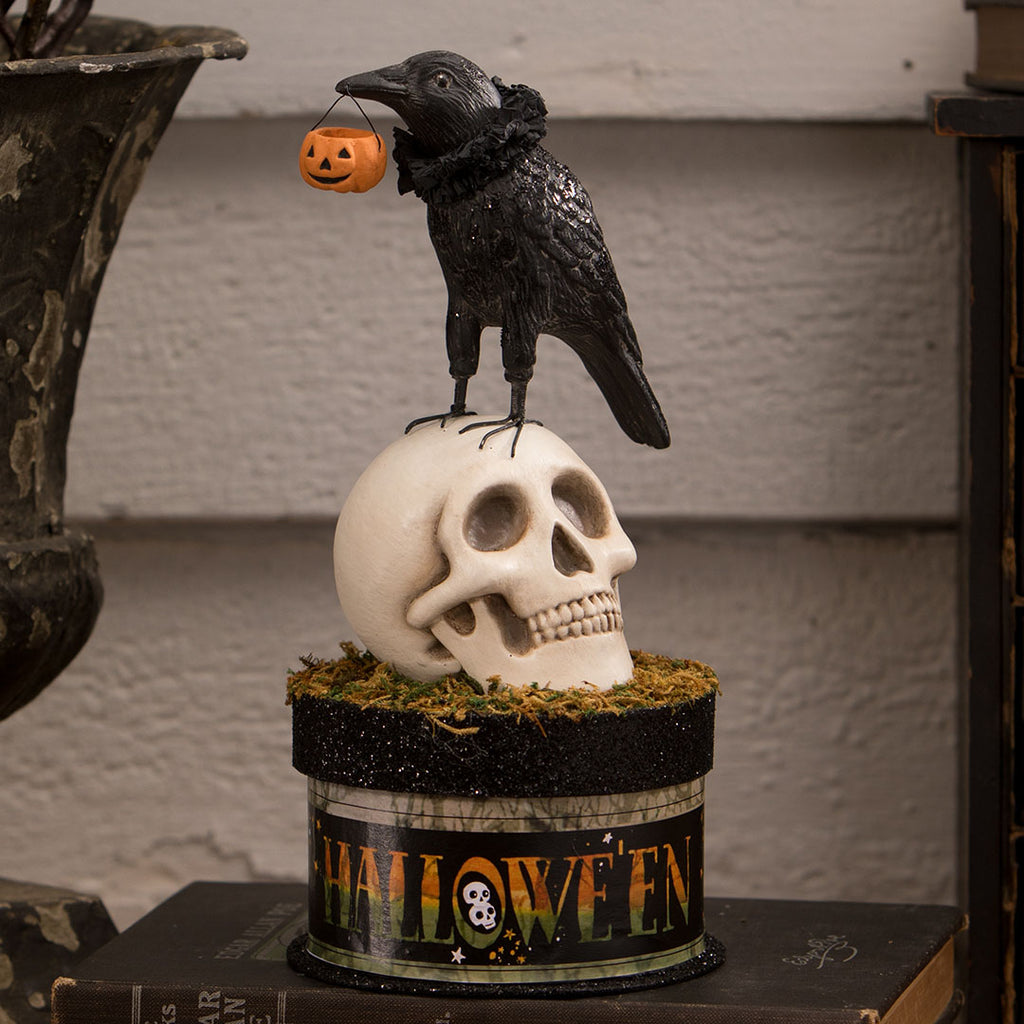 Bethany Lowe Crow and Skull on Box front life style